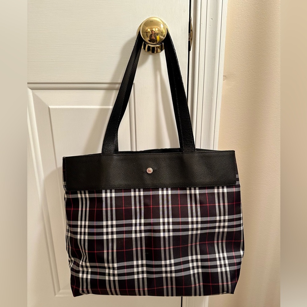 Burberry check canvas tote